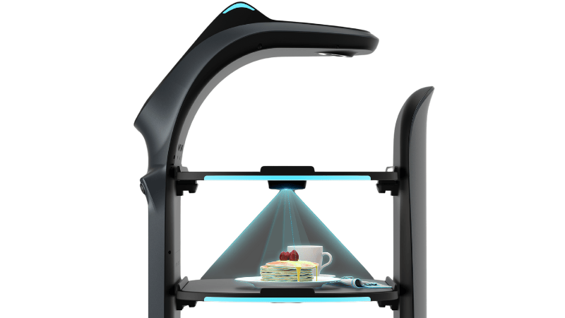 Plateaux-BellaBotPro BellaBot Pro et ses plateaux ajustables