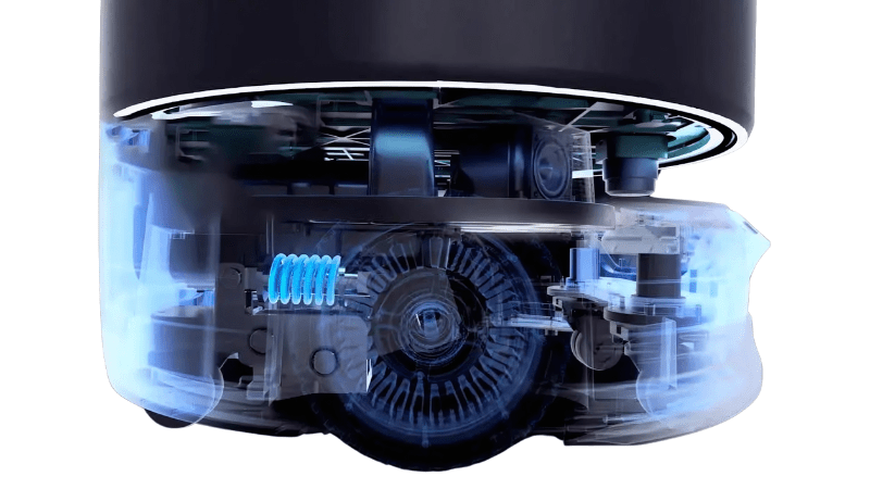 Suspension_BellaBot-Pro BellaBot Pro stable grâce à ses suspensions